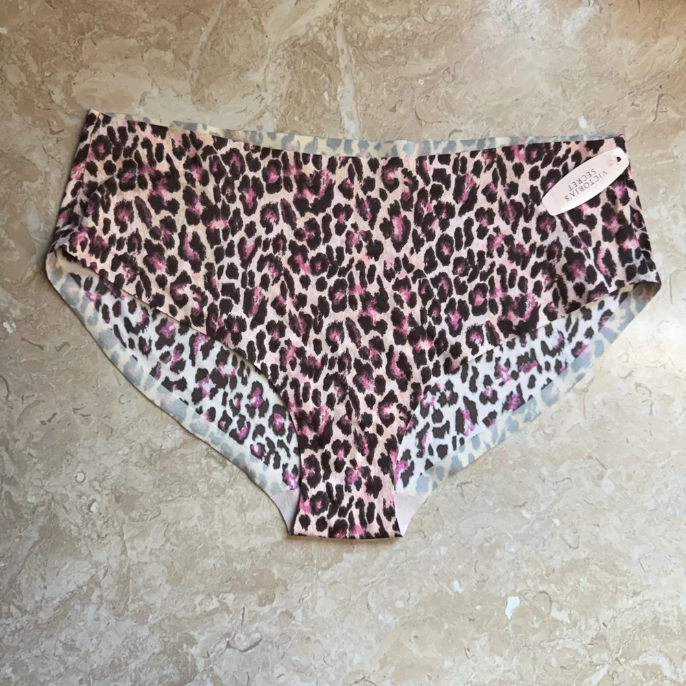 Victoria’s Secret Hiphugger Pink Leopard Print Panty Brief Large NEW WITH TAG